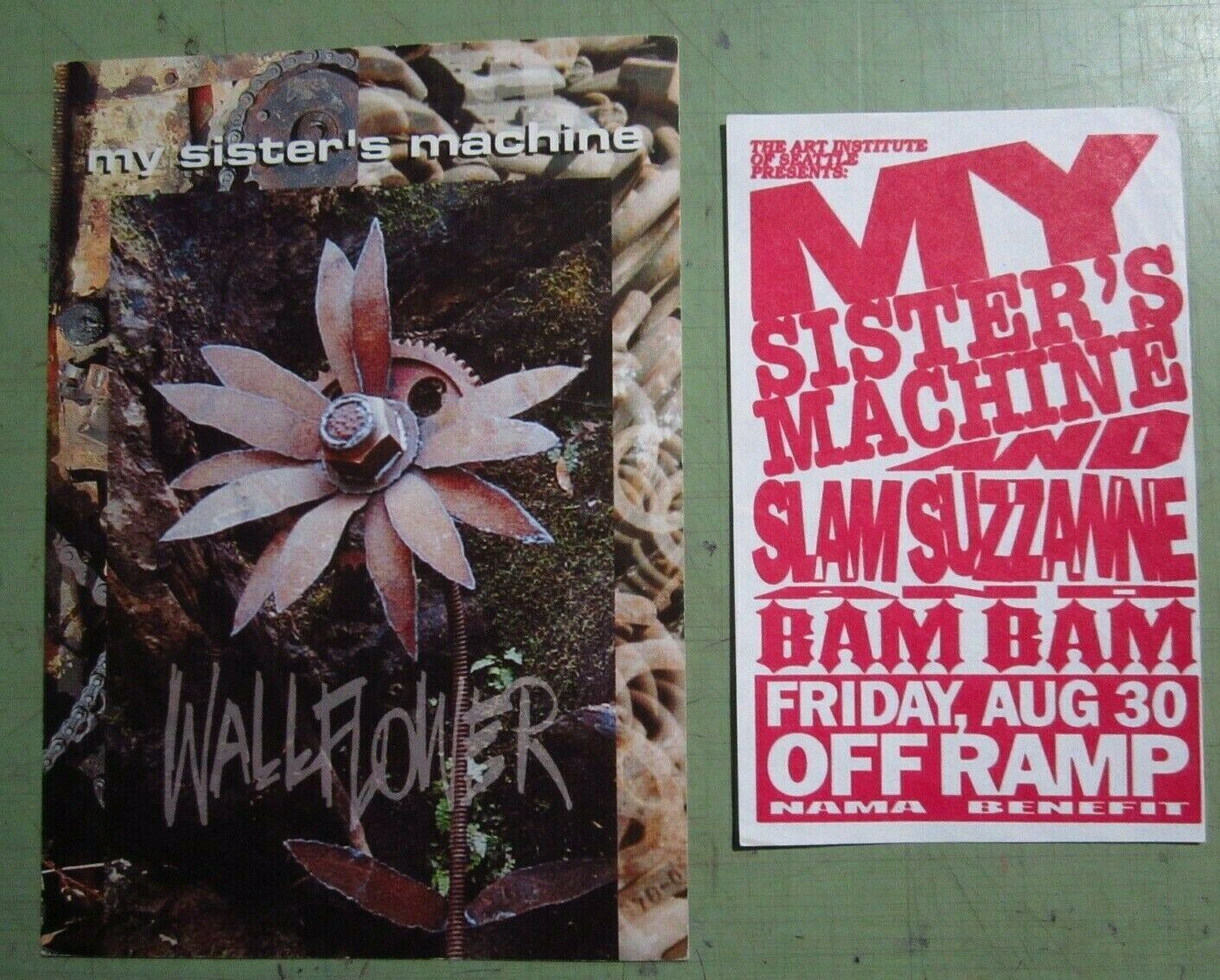 My Sister's Machine Lot Original 90's Concert Handbill ~ And 1993 Promo Postcard