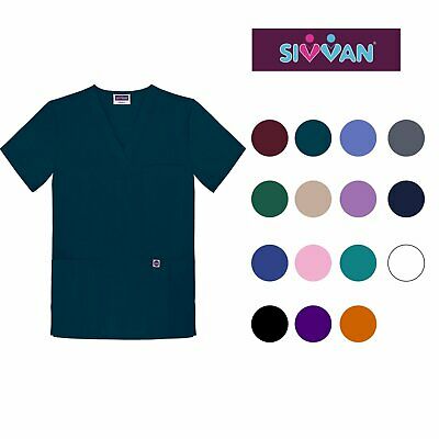 Sivvan Unisex Scrubs V-neck 3 Pocket Top (available In 12 Colors)