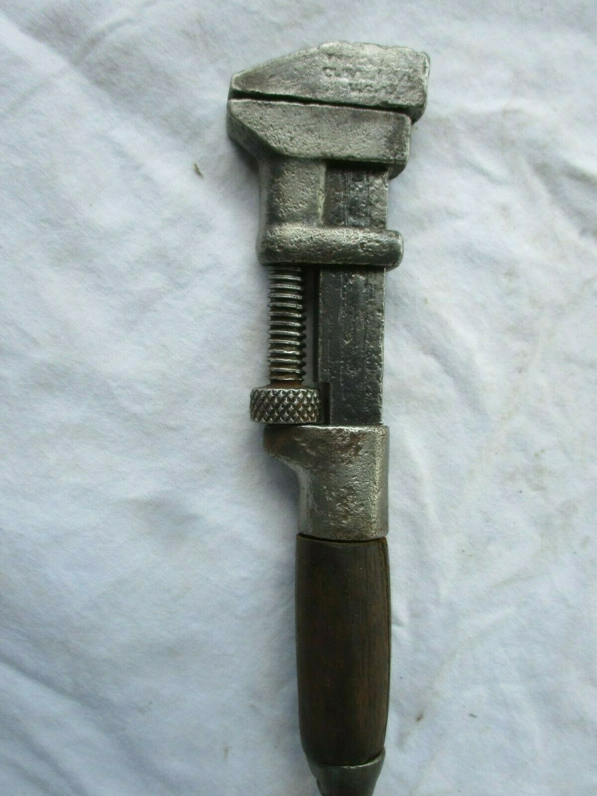 Vntg Monkey Wrench 7" Long  Vintage Monkey Wrench Clevland Ohio Cracked Handle