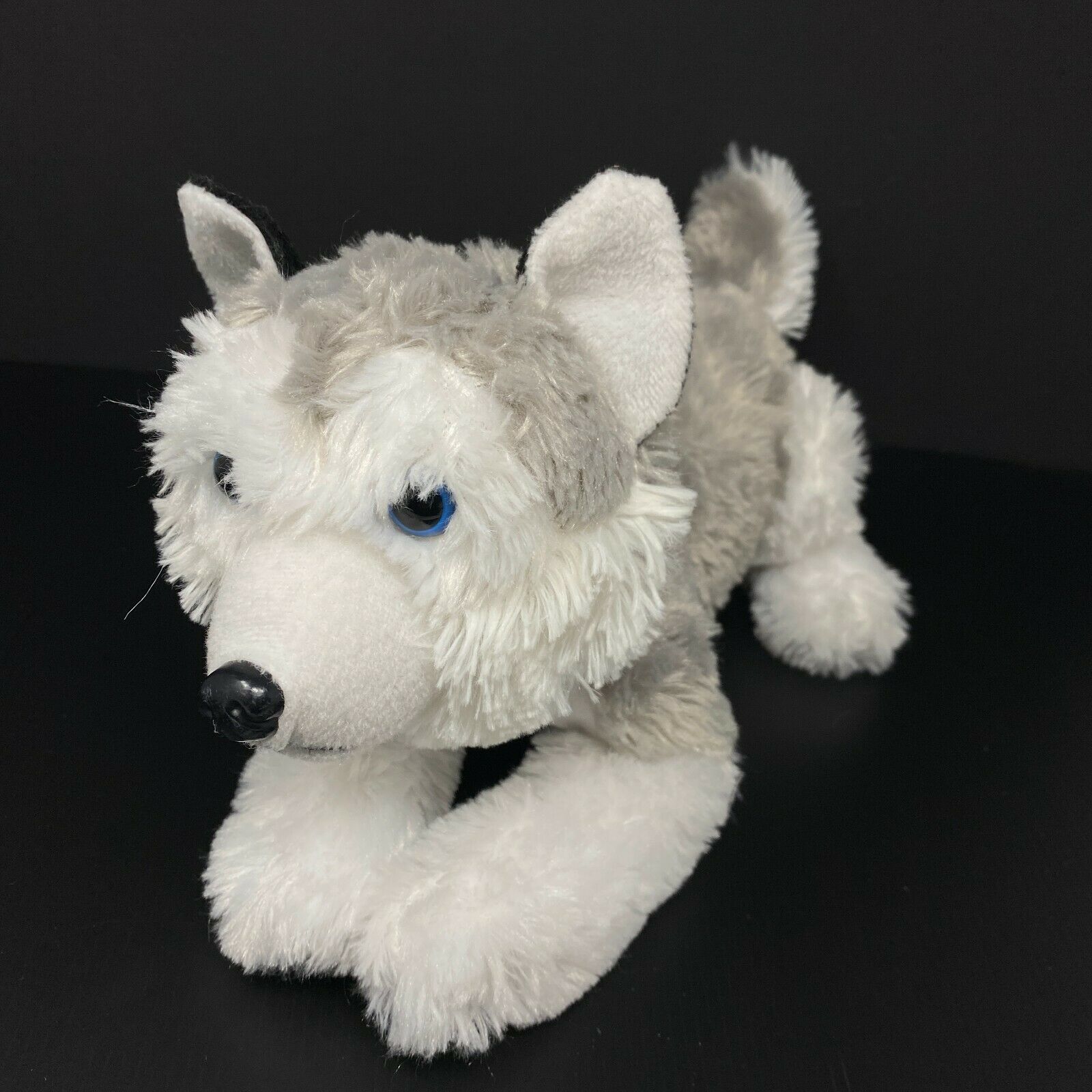 Peek A Boo Toys Timber Wolf Plush Husky Dog Gray & White Blue Eyes 14" Stuffed