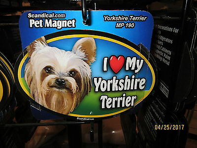 I Love My Yorkshire Terrier 6 Inch Oval Magnet For Car Or Anything Metal  New