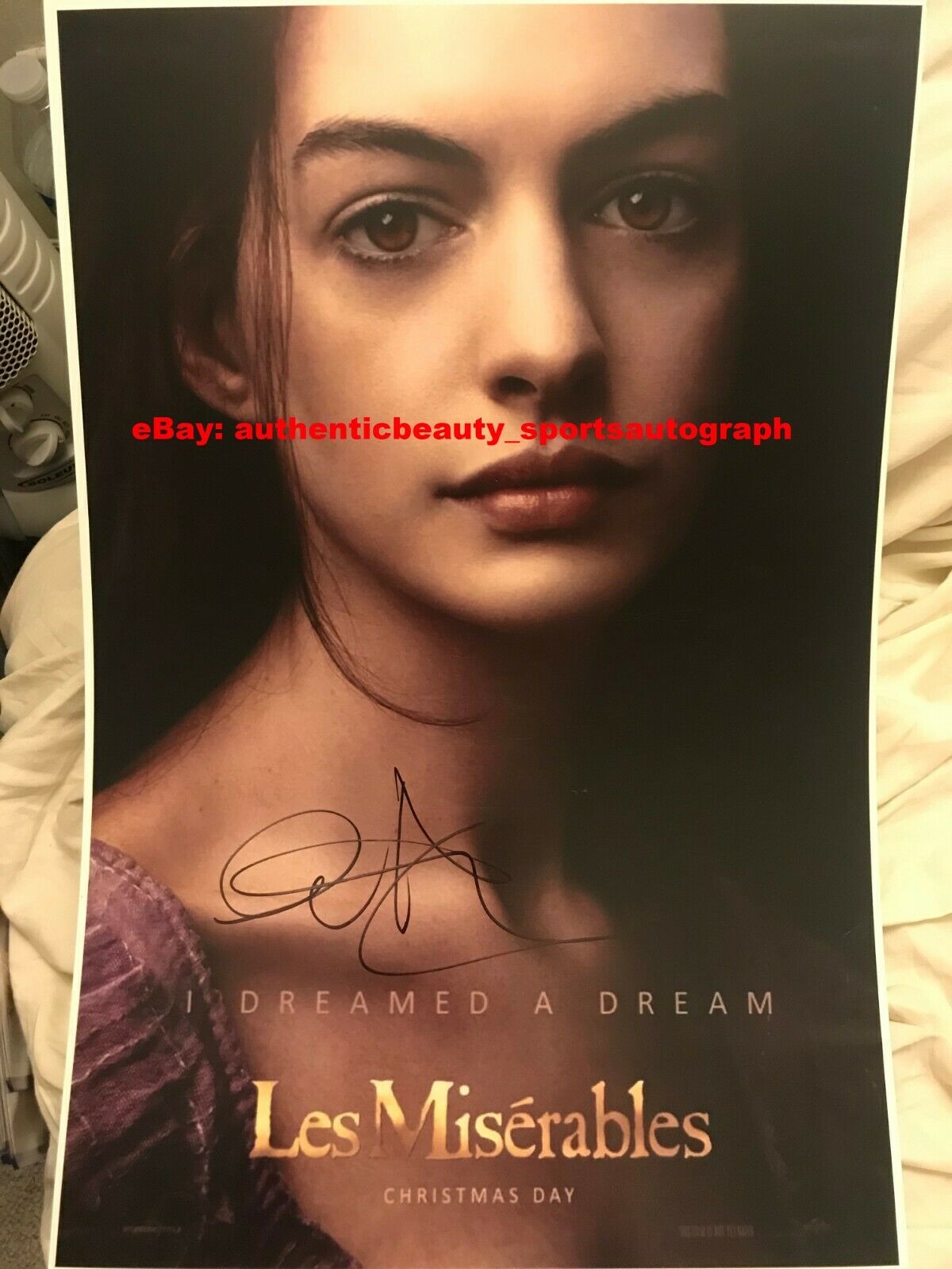 Les Miserables Anne Hathaway Oscars Academy Award Winner Signed 12x18 Reprint Rp