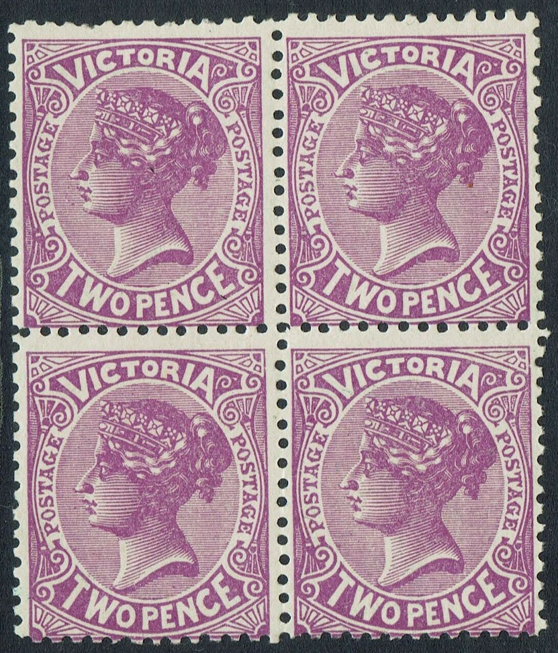 Victoria 1901 Qv Postage 2d Mnh ** Block State I Wmk V/crown Perf 12.5