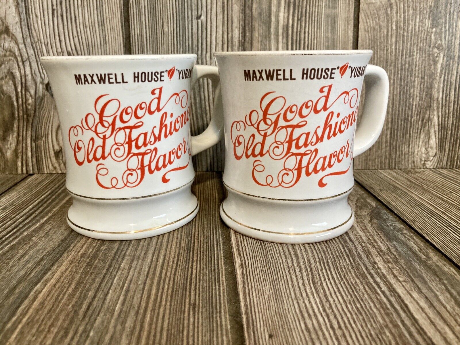 Vintage Maxwell House Yuban Coffee Mugs - Set Of 2 Collectible Made In Japan