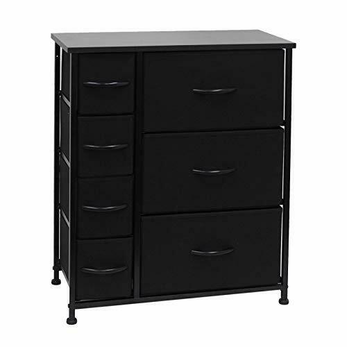 Dresser With 7 Drawers Small Bedroom Wood  Closets & Nursery Black Color