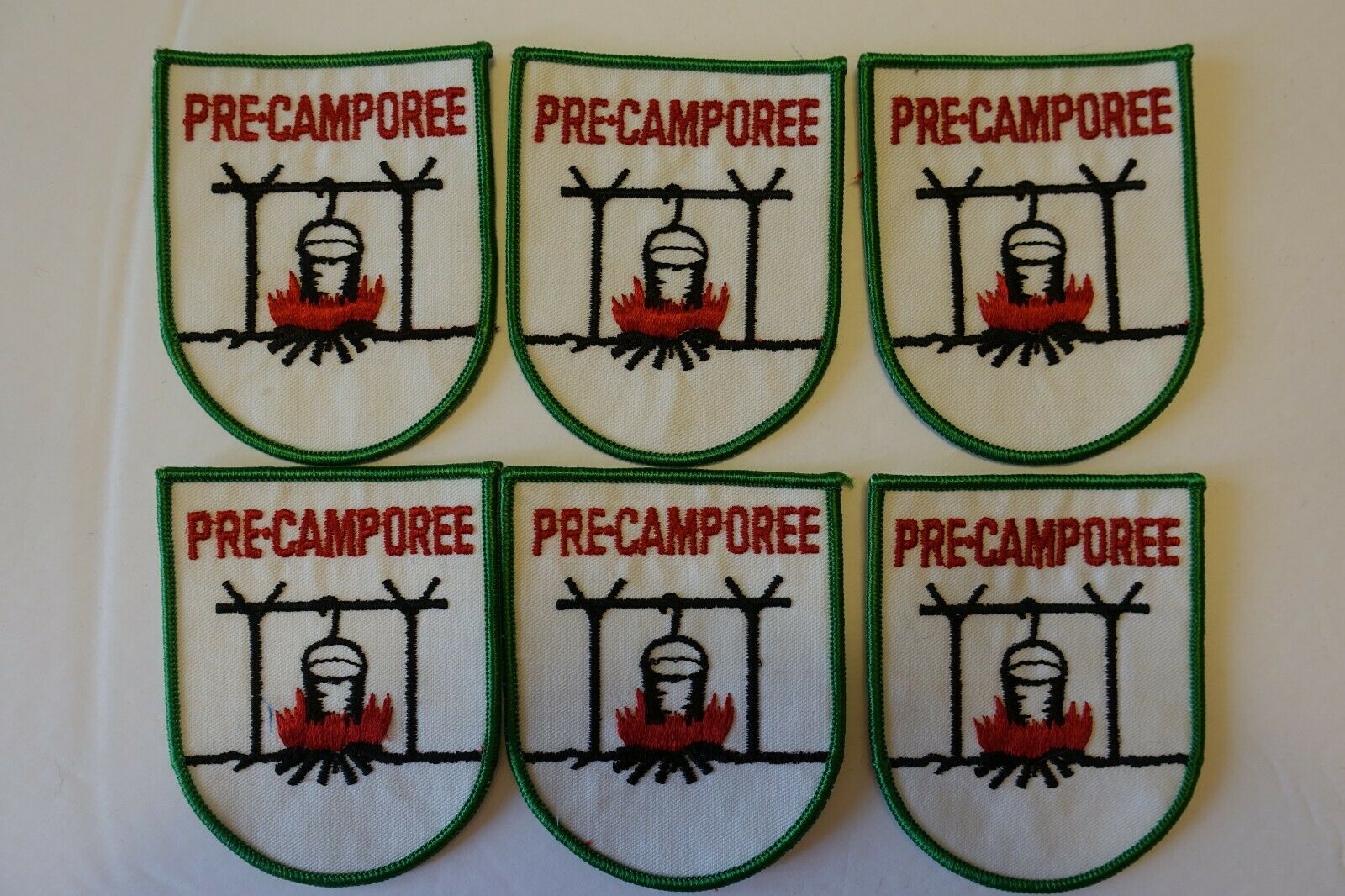 Lot Of Six Vintage Pre-camporee Boy Scouts Of America Bsa Patches Campfire Green
