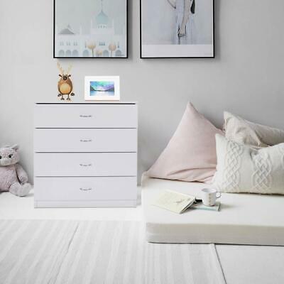 Dressers Chest Of Drawers 4 Drawer Soft White Finish Bedroom Storage Furniture