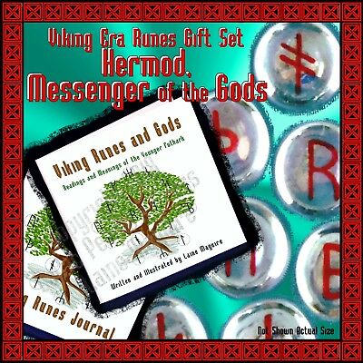 Hermod, Messenger Of The Gods Viking Runes & Gods Deluxe Gift Set-red Journal