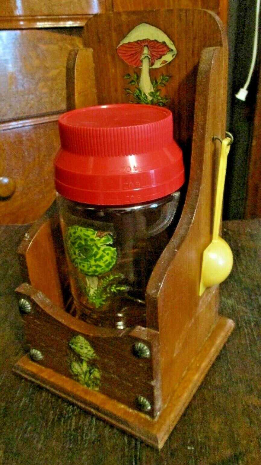 Vintage 1of A Kind Maxwell House Coffee Measured Jar W/handmade Wood Display Box