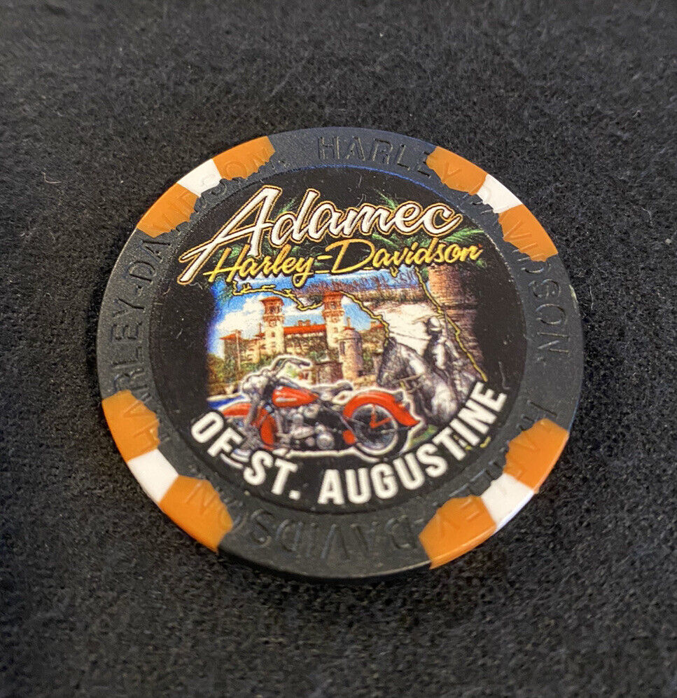 St. Augustine, Florida Harley Davidson Poker Chip / Black