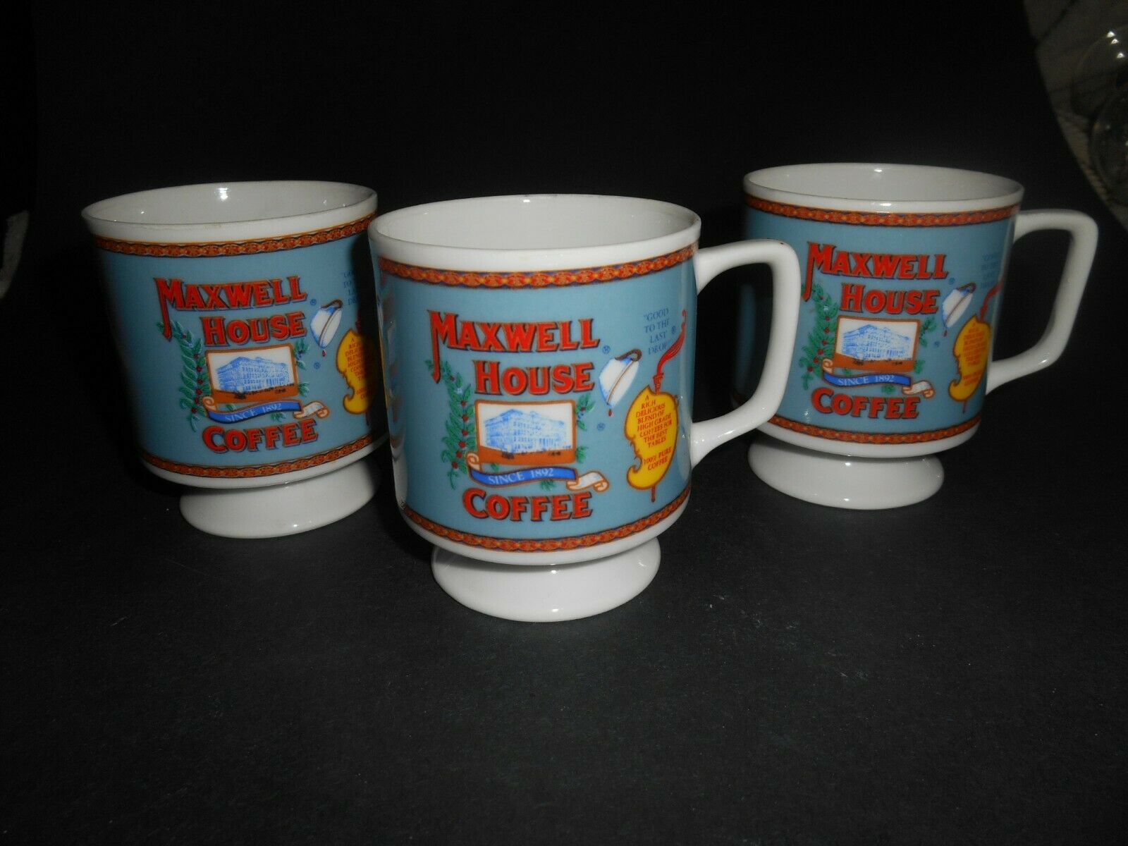 Vintage Maxwell Coffee Cups Set Of 3