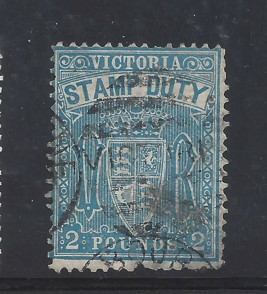 Australia Victoria 1879 £2 Postal-fiscal, Scott Ar51 Used Filler, Scv $125
