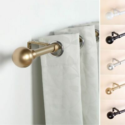 42-126-inch Long Adjustable Metal Curtain Rod Set Round Finials Home Decorations