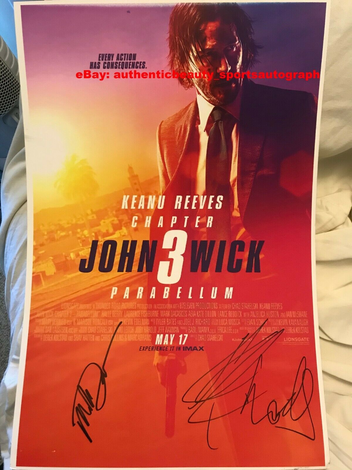 Keanu Reeves John Wick Chapter 3 Parabellum Chad Stahelski Signed 12x18 Reprint