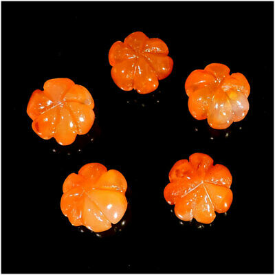 38.60cts Natural Carnelian Round Beads Orange Color Loose Gemstones A756
