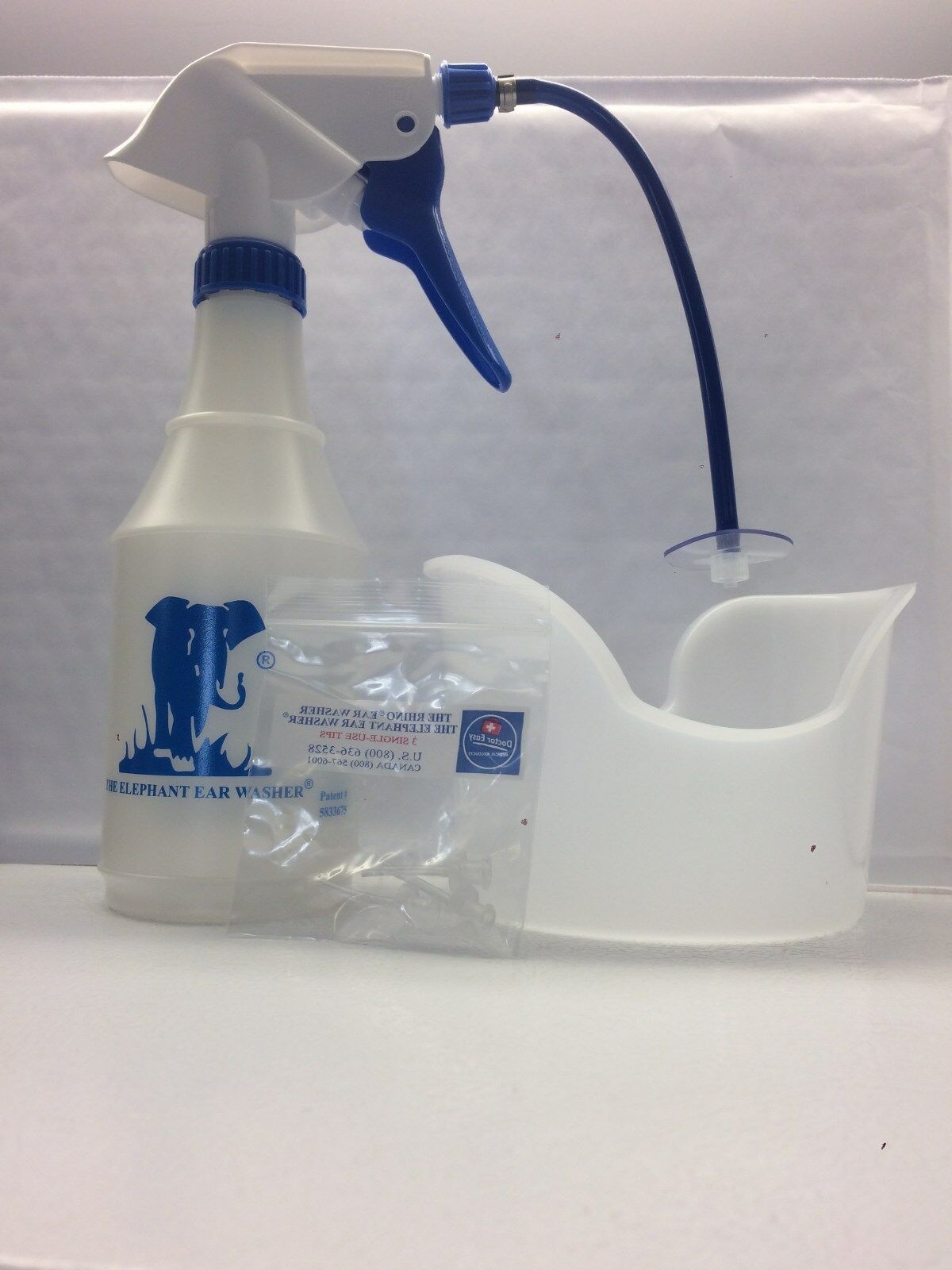 Elephant Ear Washer Bottle System Kit W/tips, Ear Basin & Washer For Ear Wax