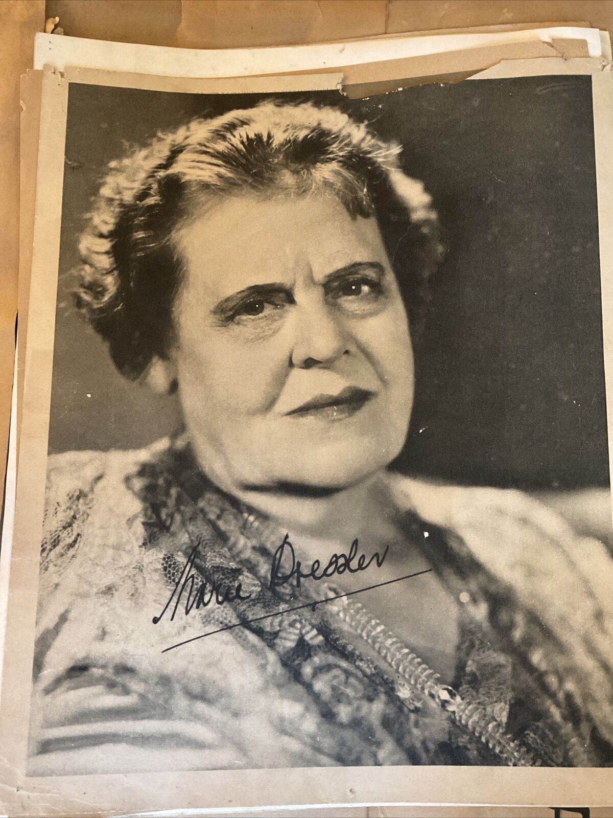 Photograph Poster Actress Marie Dressler Facsimile Autograph