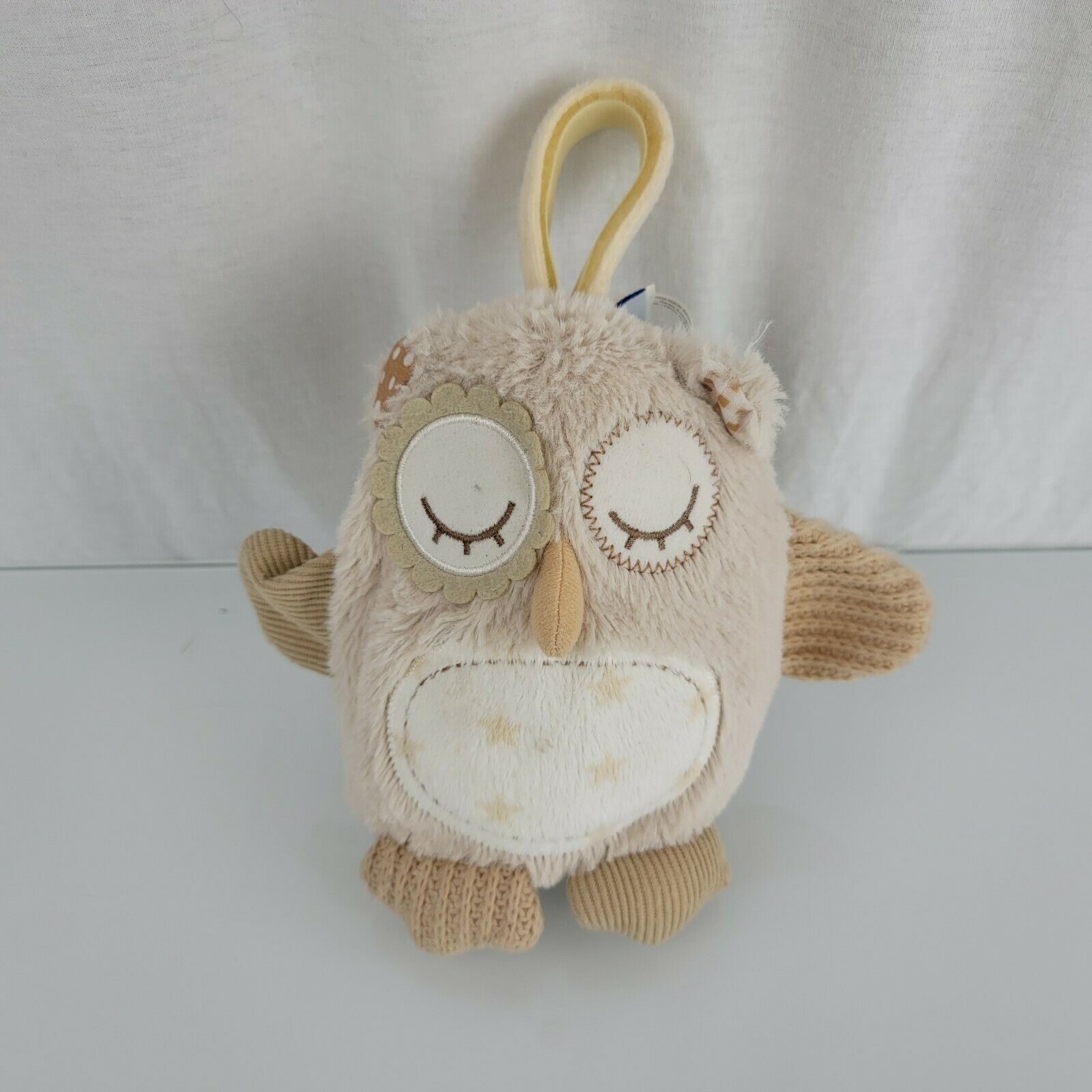 Cloud B Plush Nighty Night Owl Soothing Sounds Baby Crib Toy Stuffed Tan 9"