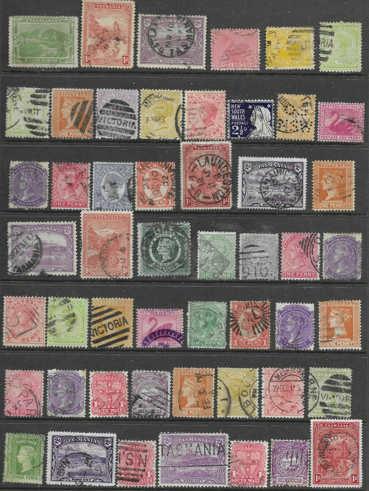 Victoria  & Other States   Selection 51 Stamps  Used