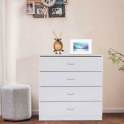 4-drawer Dresser Bedroom Storage Bedside Nightstand Chest Of Drawers White