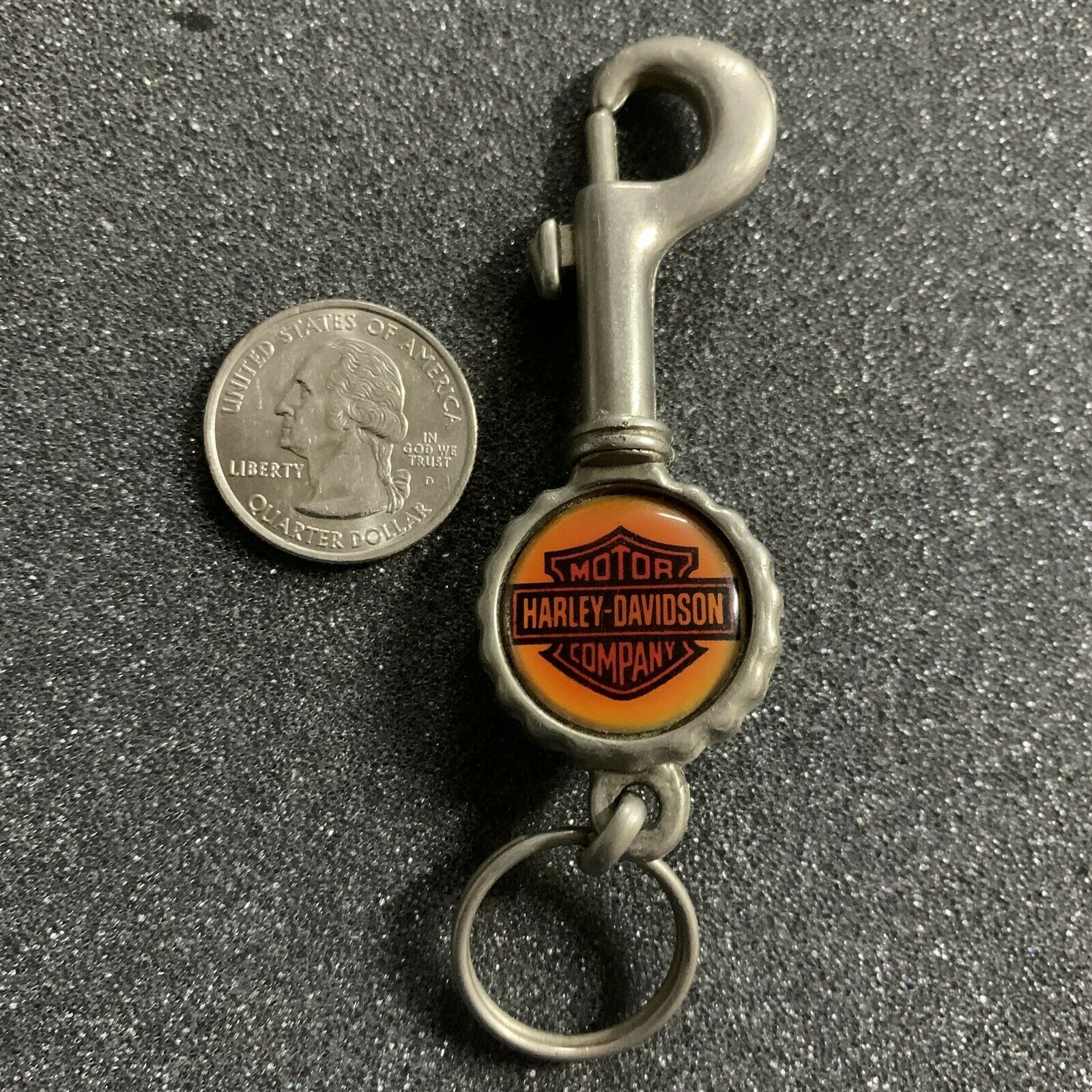 Vintage Harley Davidson Motorcycles Belt Clip Bottle Opener Keychain Key Ring