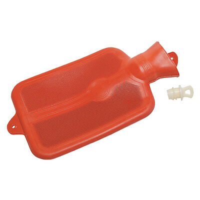 New Red Rubber Hot Or Cold Water Bottle Leakproof W/ Stopper 2 Quart!