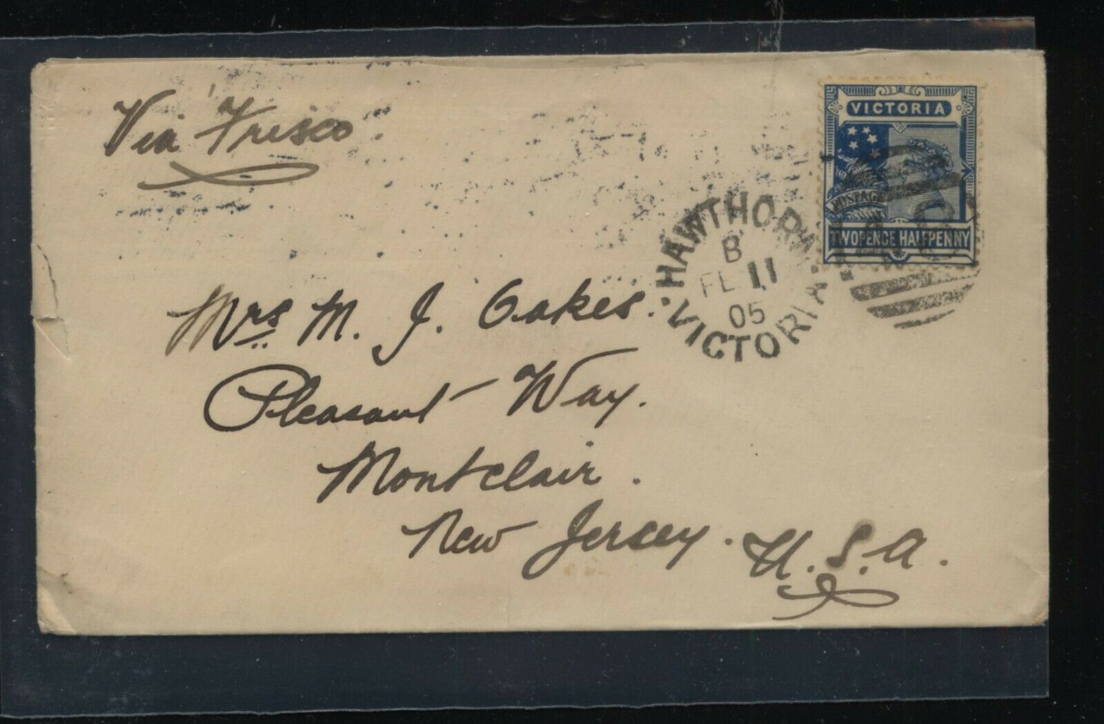 Victoria   Cover To  Us   1905     Ms0225