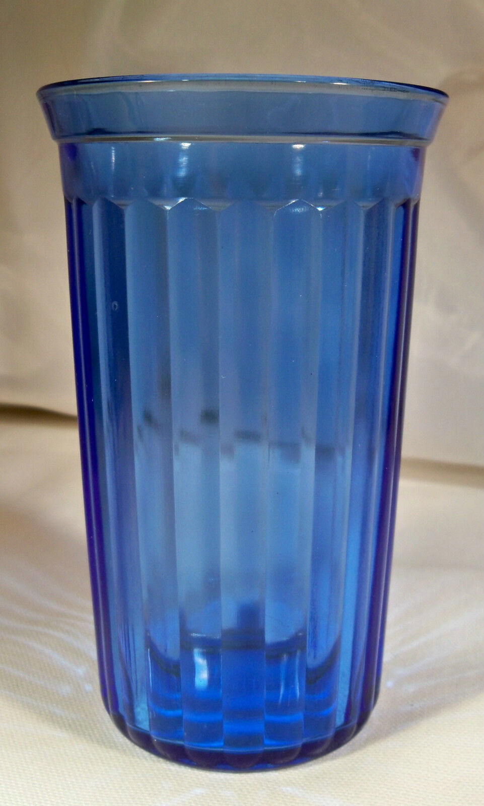 Hazel Atlas Glass Co. Aurora Cobalt Blue 10-ounce Flat Beverage Tumbler-mint!