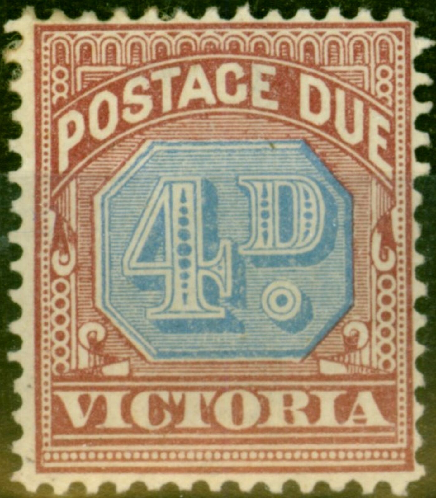 Victoria 1890 4d Dull Blue & Brown-lake Sgd4 Fine Mtd Mint