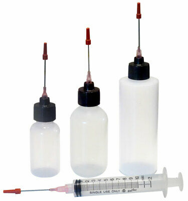 Plastic Squeeze Bottles 1oz,2oz,4oz,10ml Syringe 1.5" Applicators Model Trains