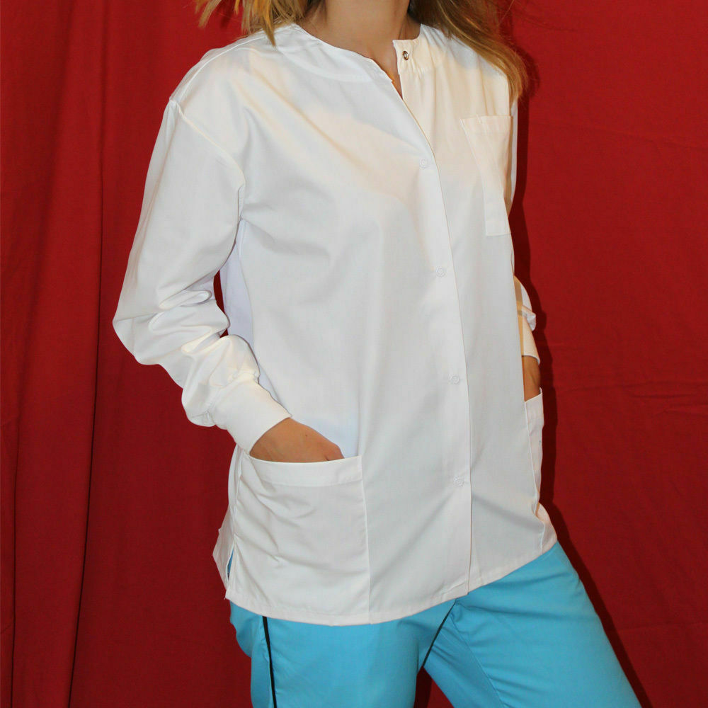 Medical Md Nursing Long Sleeve Scrubs Warmup Jacket Xs-s-m-l-xl-2xl-3xl Sizes