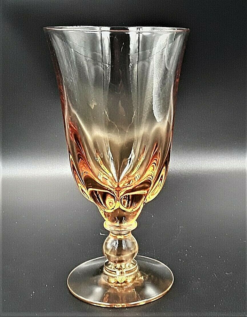 Vintage Tiffin Glass Canterbury Ii Amber Elegant Footed Tea Glass