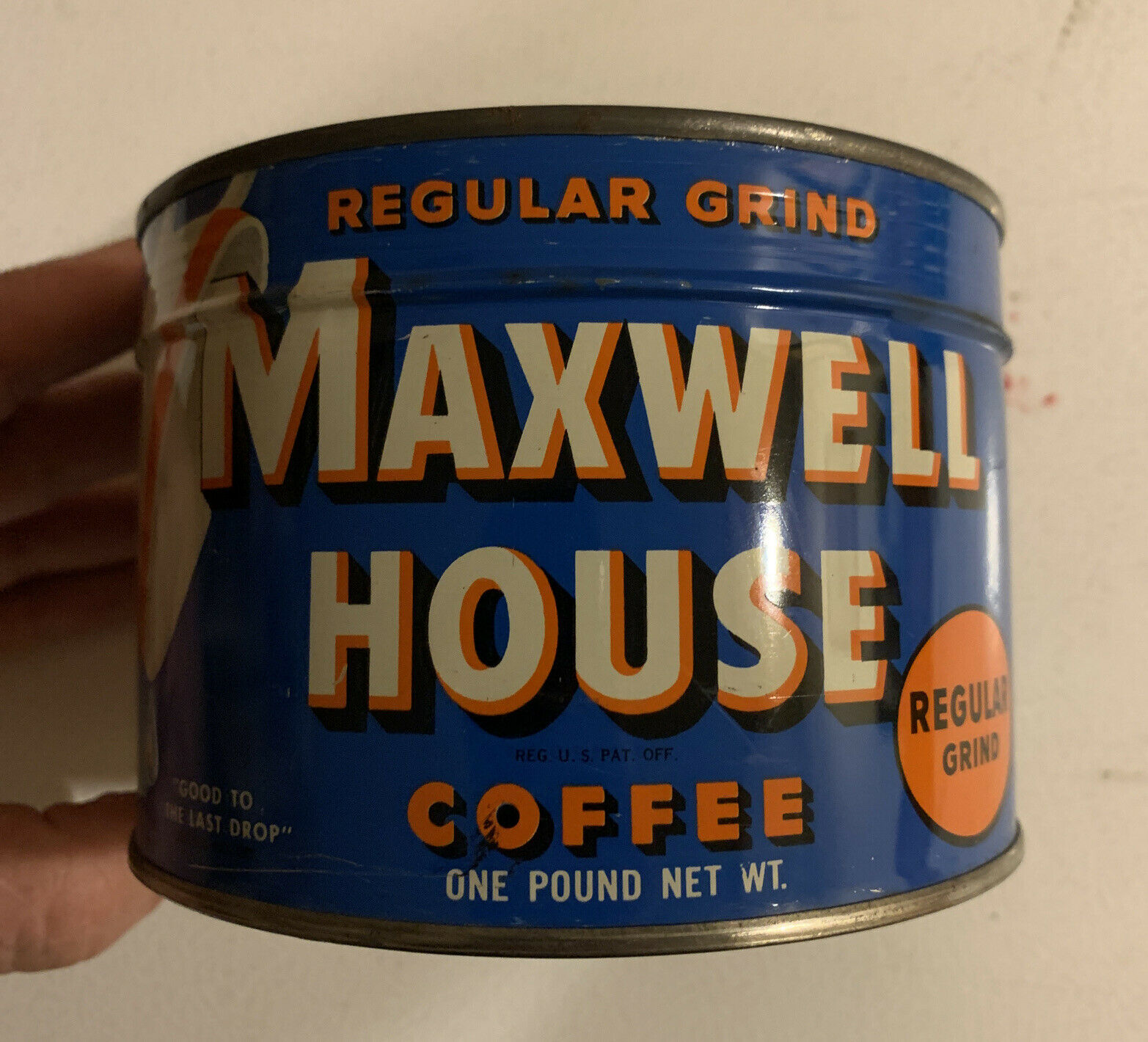 Vintage 1950s Unopened Maxwell House Coffee Tin 1 Lb Key Wind Full Sealed Can