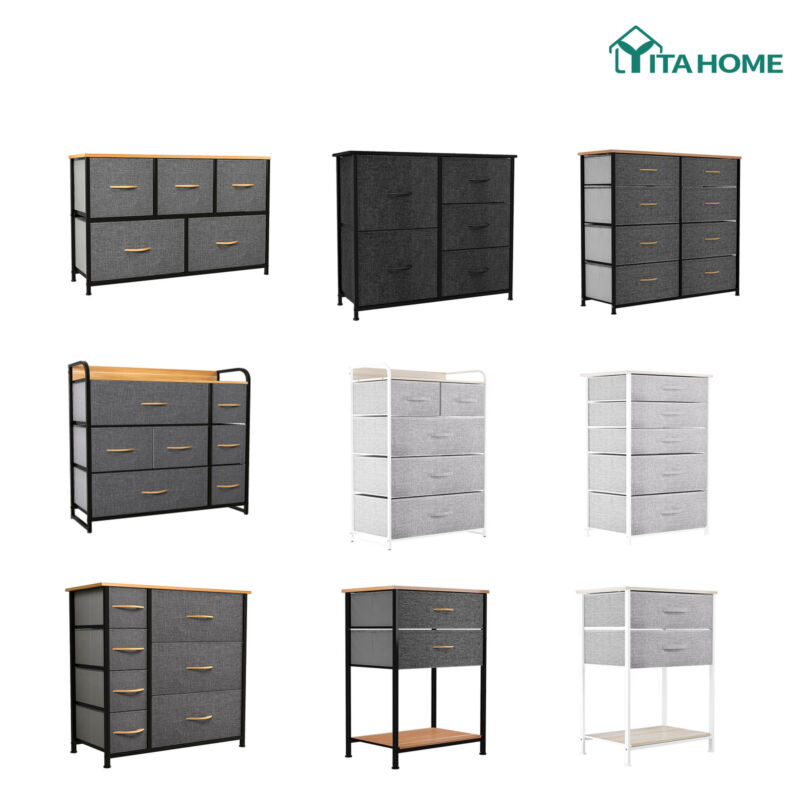 Yitahome Chest Of Fabric Drawer Dresser 2/5/7/8 Bins Organizer Storage Furniture