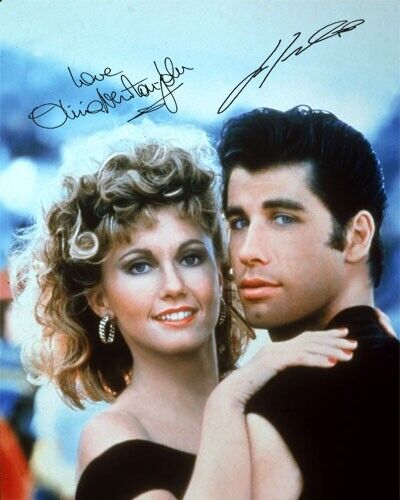 John Travolta Olivia Newton John Grease Movie Cast Signed Photo Autograph Poster