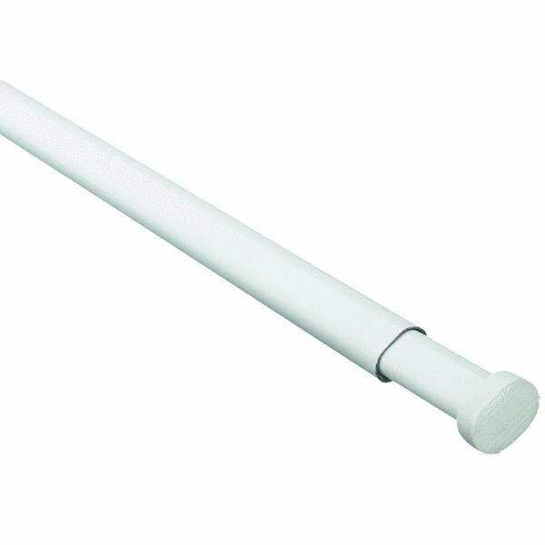 Kenny Basic White Oval Utility Adjustable Spring Tension Rod - 5/8 In. Diameter