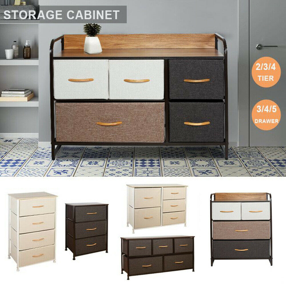 Chest Of Fabric Kids Dresser Drawers Chest 3/4/5 Bedroom Storage Tower Tool Box