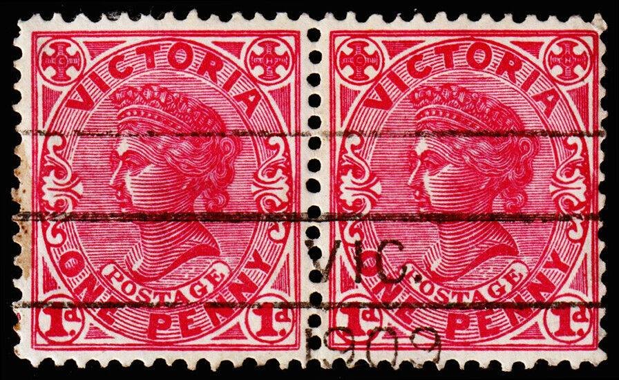Victoria Scott 219 Horizontal Pair (1905) Used F-vf M