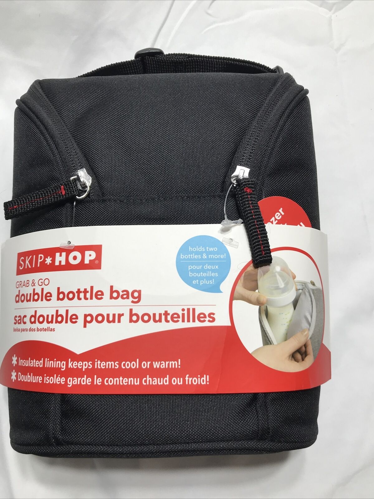 Skip & Hop Grab & Go Double Bottle Bag  Keeps Snacks Or Liquid Cool For Hours