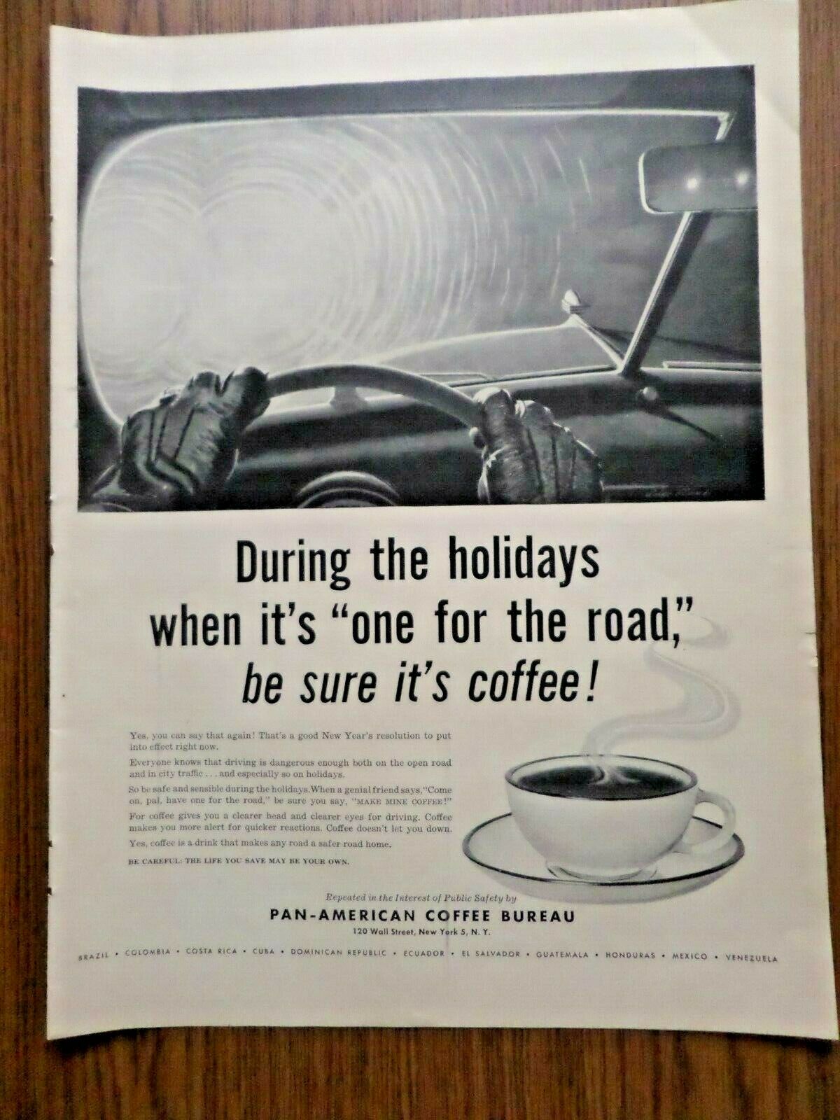 1953 Coffee-break Ad During Holidays When It's One For The Road Sure It's Coffee