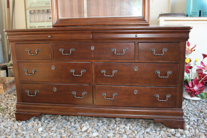 Dresser, 9 Drawer, Solid Wood With Mirror