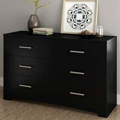 South Shore Gramercy 6 Drawer Dresser In Pure Black