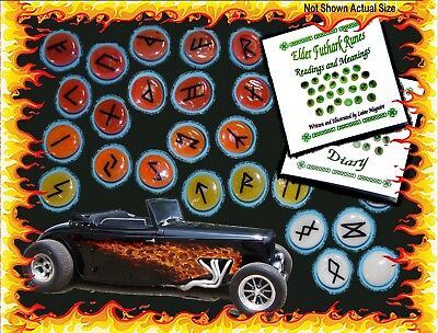 Midsummer Sale! Flaming Hot Rod Elder Futhark Runes Deluxe Gift Set-myth 32 Ford