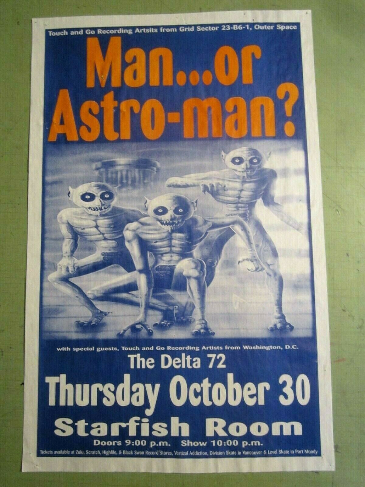 Man Or Astro-man 1997 Concert Original Show Poster Man Or Astro-man? W/ Delta 72