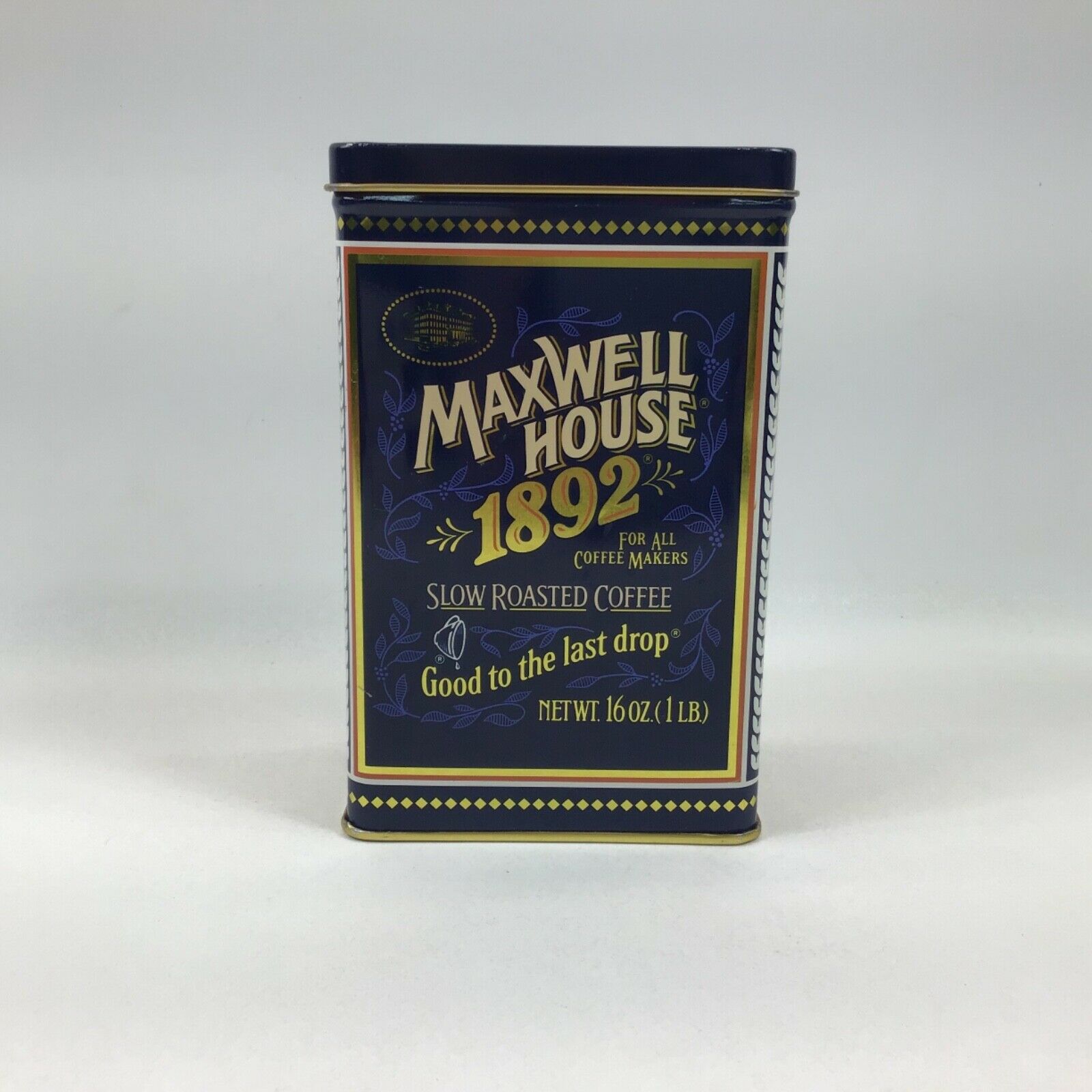 Maxwell House 1892 Tin Can Storage Coffee 100 Year Anniversary 7”x4.5”