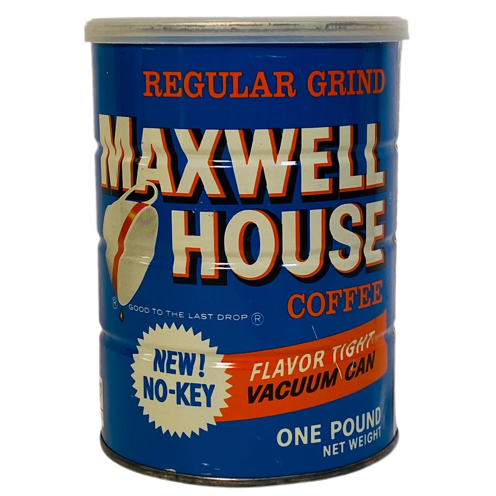 Vintage Maxwell House Reg Grind Coffee Can "no Key Flavor Tight" 1 Lb W Lid.