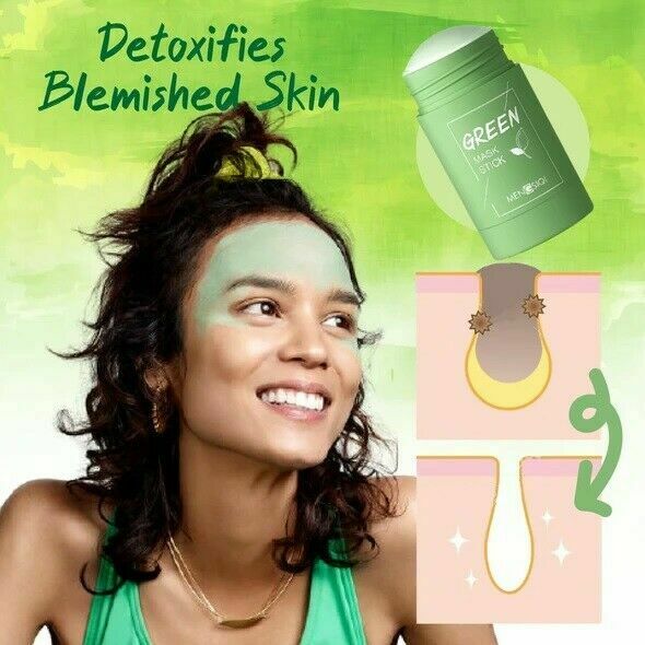 Green Tea Purifying Clay Stick Mask Oil Control Anti-acne Eggplant Fine Solid