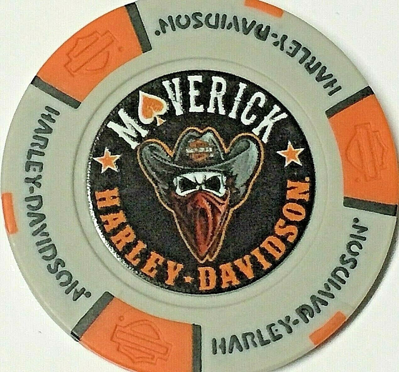 Harley Poker Chip      Maverick Hd   Dallas, Tx   Gray