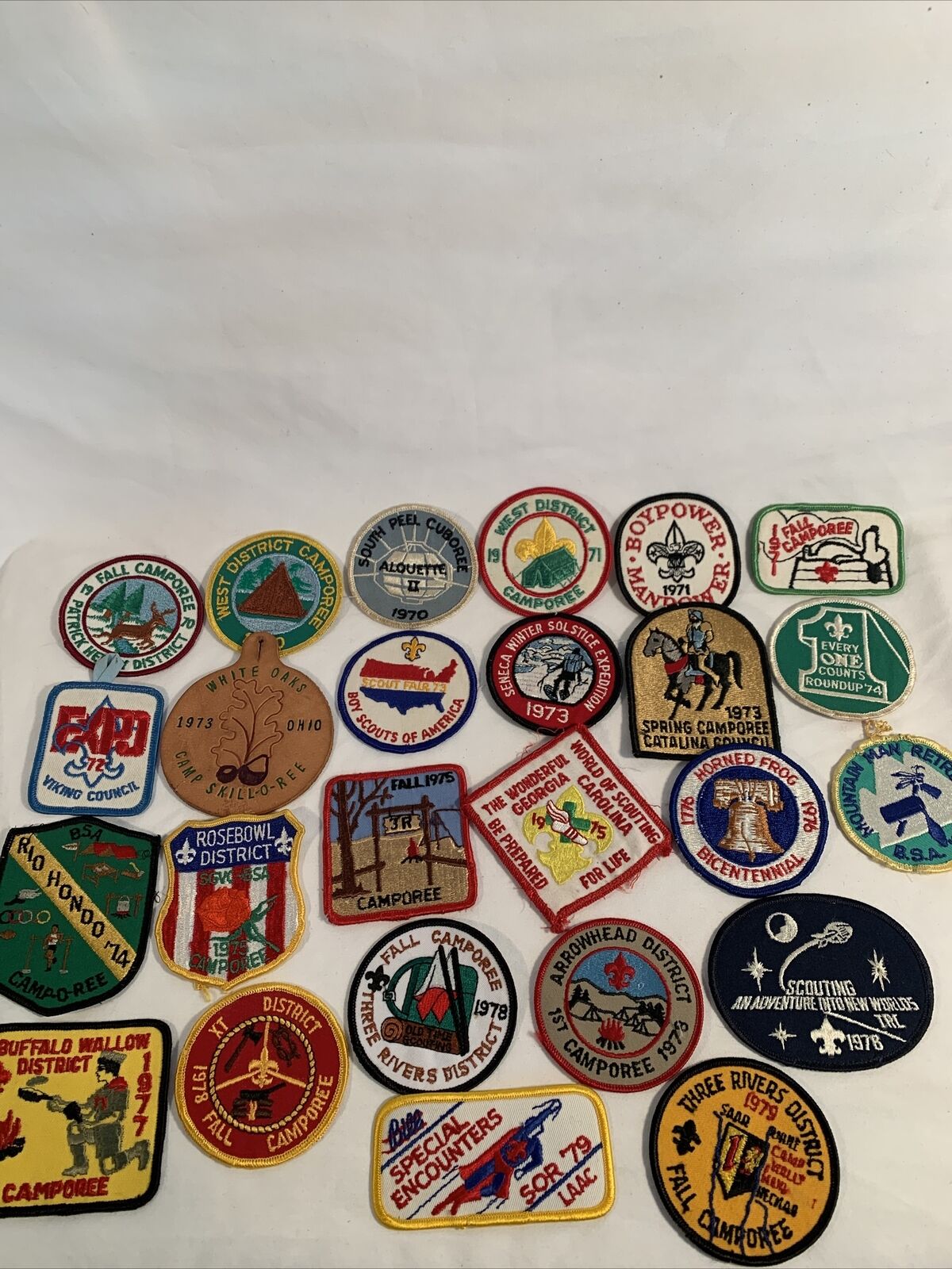 Vintage 1970’s Boy Scouts Bsa Lot Of 25 Different Patches