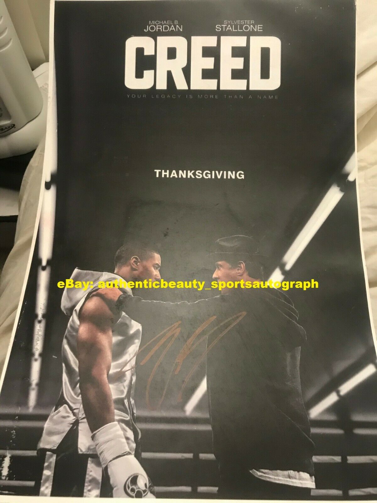 Creed Sly Stallone Michael B Jordan Adonis Rocky Boxing Signed 12x18 Reprint Rp